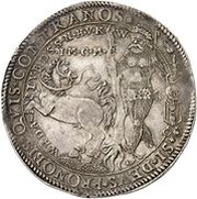 1½ Thaler "Eineinhalbfacher Brillentaler" - Julius, Germany, 1587 reverse image