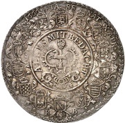 1½ Thaler - August II 88th Birthday of August II - Löser, Germany, 1666 reverse image