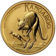 25 Dollars - Elizabeth II 6th Portrait - Kangaroo - Gold Bullion Coin, Australia, 2022 reverse image