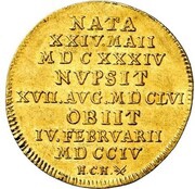 1 Ducat - Anthony Ulrich Death of Elisabeth Juliane of Holstein-Norburg, Germany, 1704 reverse image