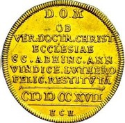 1 Ducat - Augustus William Bicentenary of the Reformation, Germany, 1717 reverse image
