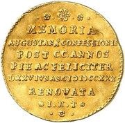1 Ducat - August William Augsburg Confession, Germany, 1730 reverse image