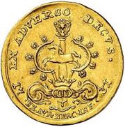 1 Ducat - Louis Rudolph Gold from Harz Mountains, Germany, 1731-1732 reverse image