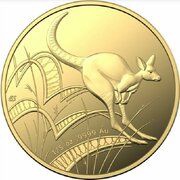 25 Dollars - Elizabeth II 6th Portrait - Bounding Kangaroo - Gold Bullion Coin, Australia, 2022 reverse image