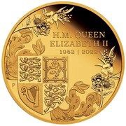 25 Dollars - Elizabeth II 6th Portrait - Australian Sovereign; Queen Elizabeth II Platinum Jubilee, Australia, 2022 reverse image