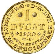 1 Ducat - Charles William Ferdinand Harz-Mining Ducat, Germany, 1784-1801 reverse image