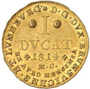 1 Ducat - Frederick William Harz Mining Ducat, Germany, 1814 reverse image