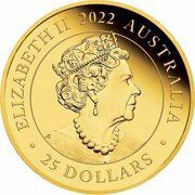 25 Dollars - Elizabeth II 6th Portrait - Australian Sovereign; Queen Elizabeth II Platinum Jubilee obverse image
