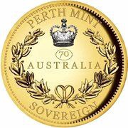 25 Dollars - Elizabeth II 6th Portrait - Australian Sovereign; Queen Elizabeth II Platinum Jubilee, Australia, 2022 reverse image