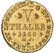 5 Thalers - Charles William Ferdinand, Germany, 1785-1806 reverse image
