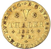 5 Thalers - Frederick William, Germany, 1814-1815 reverse image