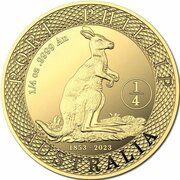 25 Dollars In the name of Elizabeth II; 6th Portrait - 170th Anniversary - Port Phillip Patterns; 1/4 Sovereign, Australia, 2023 reverse image