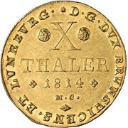 10 Thalers - Frederick William, Germany, 1813-1814 reverse image