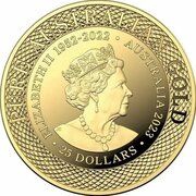 25 Dollars In the name of Elizabeth II; 6th Portrait - 170th Anniversary - Port Phillip Patterns; 1 Sovereign obverse image
