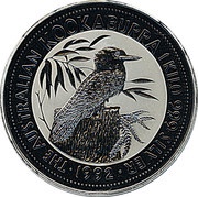 30 Dollars - Elizabeth II 3rd Portrait - Australian Kookaburra - Silver Bullion Coin, Australia, 1992-1993 reverse image