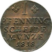 1 Pfenning - George IV, Germany, 1818-1819 reverse image