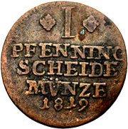 1 Pfennig - George IV, Germany, 1818-1820 reverse image