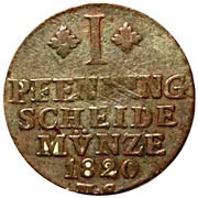 1 Pfenning - George IV, Germany, 1819-1820 reverse image