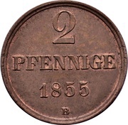 2 Pfennige - William, Germany, 1851-1856 reverse image