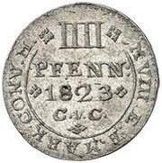 4 Pfennig - George IV, Germany, 1823 reverse image