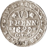 6 Pfennige - George IV, Germany, 1823 reverse image