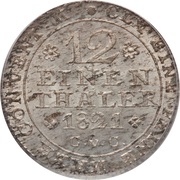 1⁄12 Thaler - George IV, Germany, 1821-1823 reverse image