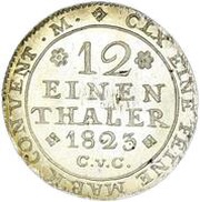 1⁄12 Thaler - Charles II, Germany, 1823-1826 reverse image