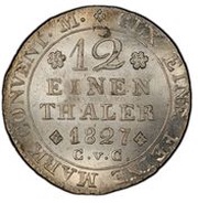 1⁄12 Thaler - Charles II, Germany, 1823-1830 reverse image