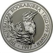 30 Dollars - Elizabeth II 3rd Portrait - Australian Kookaburra - Silver Bullion Coin, Australia, 1996-1997 reverse image