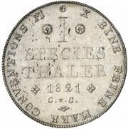 1 Thaler - George IV, Germany, 1821 reverse image
