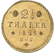 2½ Thaler - Charles II, Germany, 1825-1828 reverse image