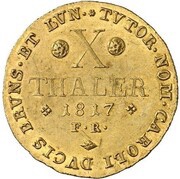 10 Thalers - George IV, Germany, 1817-1819 reverse image