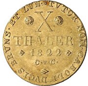 10 Thalers - George IV, Germany, 1822 reverse image