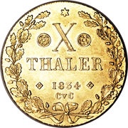 10 Thalers - William, Germany, 1831-1834 reverse image