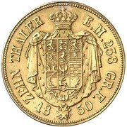 10 Thalers - William, Germany, 1850 reverse image