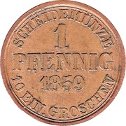 1 Pfennig - William, Germany, 1859-1860 reverse image