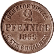 2 Pfennige - William, Germany, 1859-1860 reverse image