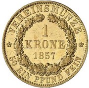1 Krone - William, Germany, 1857 reverse image