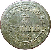 ¼ Stüber - Clemens August, Germany, 1736-1760 reverse image