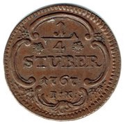 ¼ Stüber - Maximilian Frederick of Königseck, Germany, 1763-1767 reverse image