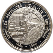 50 Lekë Albanian Railroads; Piedfort Essai obverse image