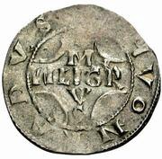 Denier - Pilgrim and emperor Conrad II Andernach mint; temple with X obverse image