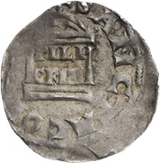 Denier - Pilgrim and emperor Conrad II Cologne mint; bust, Germany, 1027-1036 reverse image