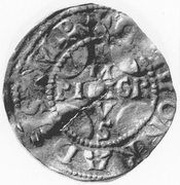 Denier - Pilgrim et empereur Conrad II Andernach ; croix obverse image