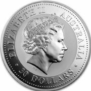 30 Dollars - Elizabeth II 4th Portrait - Year of the Pig - Silver Bullion Coin obverse image