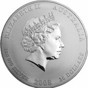 30 Dollars - Elizabeth II 4th Portrait - Year of the Mouse - Silver Bullion Coin obverse image