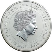 30 Dollars - Elizabeth II 4th Portrait - Koala - Silver Bullion Coin obverse image