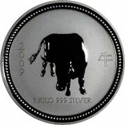 30 Dollars - Elizabeth II 4th Portrait - Year of the Ox - Silver Bullion Coin, Australia, 2009 reverse image