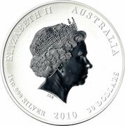 30 Dollars - Elizabeth II 4th Portrait - Year of the Tiger - Silver Bullion Coin obverse image