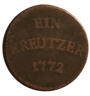 1 Kreuzer - Francis Conrad of Rodt, Germany, 1772 reverse image